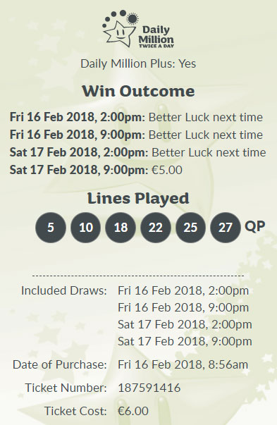 Lotto Syndicate Ireland - Winning tickets